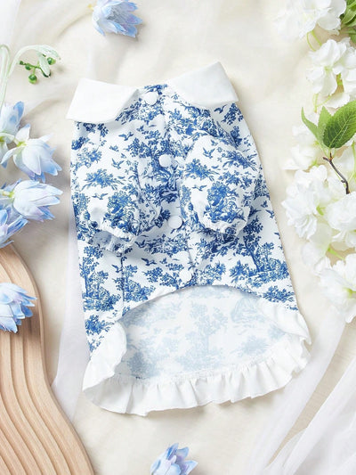 Blue White Porcelain Pet Dress: The Perfect Outfit for Your Pup!