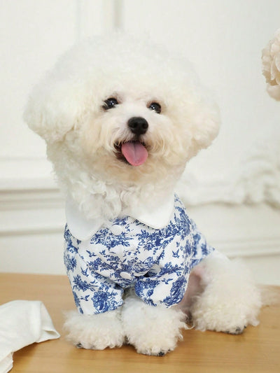 Blue White Porcelain Pet Dress: The Perfect Outfit for Your Pup!