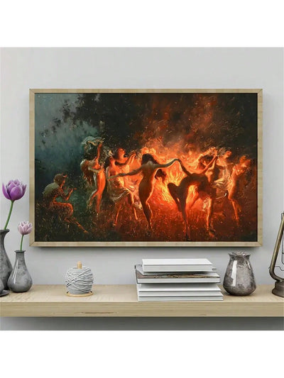 Introduce a touch of fiery passion to your home decor with our Dancing Nymphs Canvas Poster. Expertly crafted with high-quality materials, this addition showcases the beauty and grace of dancing nymphs. With its vibrant colors and elegant design, it is sure to add an eye-catching element to any room.