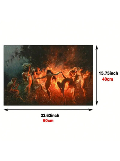 Dancing Nymphs Canvas Poster: A Fiery Addition to Your Home Decor