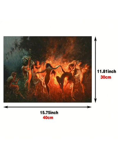 Dancing Nymphs Canvas Poster: A Fiery Addition to Your Home Decor