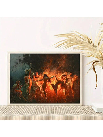 Dancing Nymphs Canvas Poster: A Fiery Addition to Your Home Decor