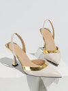 Chic Dual-Color Pointed Toe High Heel Pumps - Elegant Open Heel Design for Parties & Special Occasions