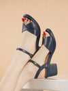 Stylish Summer Steps: Chunky Heel Sandals with Ankle Strap