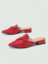 Summer Chic: Women's Soft Pointed Toe Slip-On Mules with Thick Heel