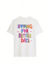 Slogan Heartprint Casual Tee: Stay Cool and Stylish this Summer!