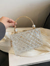 Crystal Clarity: Acrylic Transparent High-End Dinner Bag with Pearl Handbag for Women
