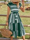 Frenchy Chic: Geometric Printed Cinching Waist Dress