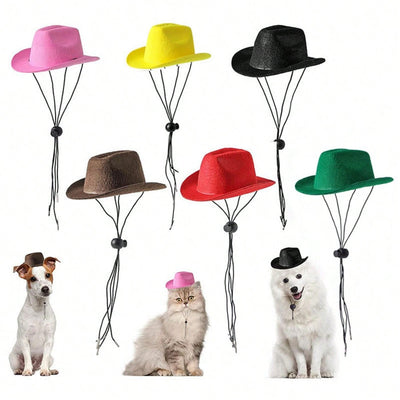 Paw-some Pet Accessory: Western Cowboy British Style Hat for Cats and Dogs