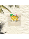 Fun in the Sun: Cartoon Pineapple and Banana Printed Microfiber Beach Towel - UV Protection for Outdoor Activities