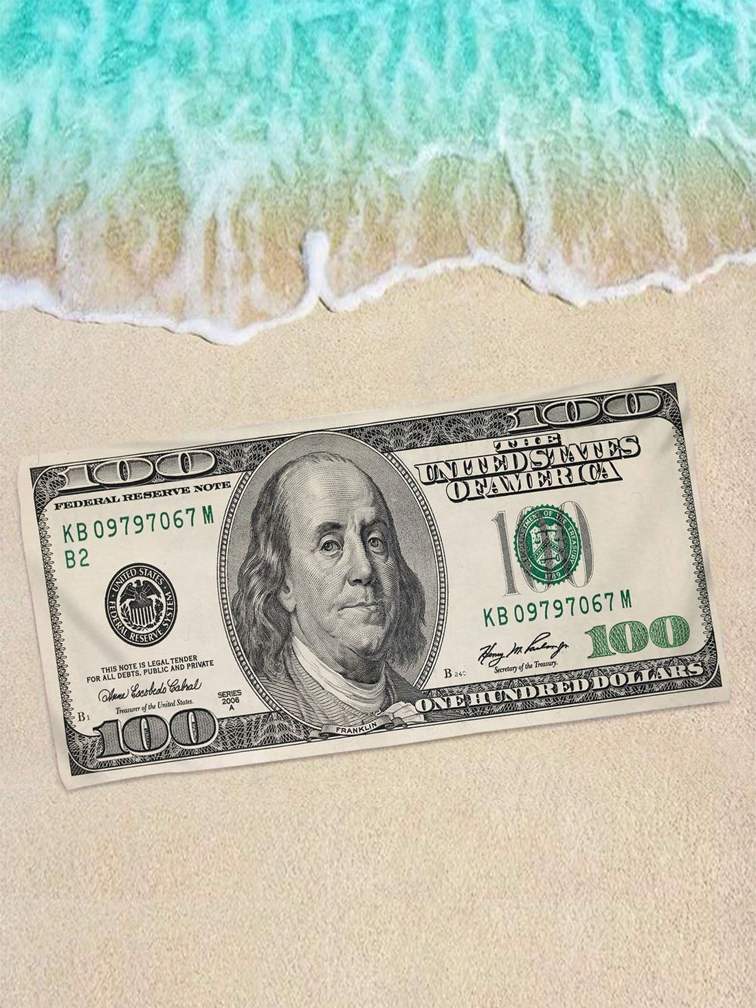 Get ready for your next adventure with Getaway Essentials' Dollar Pattern Printed <a href="https://canaryhouze.com/collections/towels?sort_by=created-descending" target="_blank" rel="noopener">Beach Towel</a>. With its vibrant and eye-catching design, this towel is perfect for the beach, pool, camping, and yoga. Made with high-quality material, it's durable, absorbent, and quick-drying, making it a must-have for any getaway.