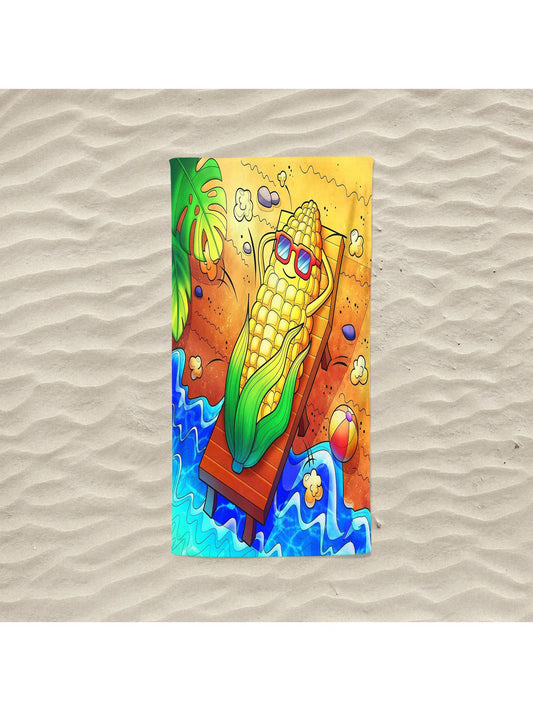 Introducing the Graphic Corn <a href="https://canaryhouze.com/collections/towels?sort_by=created-descending" target="_blank" rel="noopener">Beach Towel</a>! Made with soft and absorbent materials, it provides maximum comfort for both men and women. With its sun-protective feature, enjoy the beach without worrying about harmful UV rays. A must-have for any beach goer!