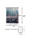 Enhance Your Bathroom with our Waterproof Printed Shower Curtain with Plastic Hooks Set