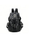 Enhance your style with the 2024 Style Unisex Skull Head Backpack. Designed with a unique skull head pattern, this backpack will make a statement wherever you go. Its spacious interior and durable material make it practical for everyday use. Upgrade your look and stand out from the crowd with this stylish backpack.