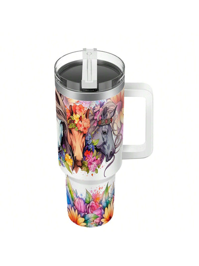 Personalized Horse Lover's Stainless Steel Insulated Car Cup: Perfect Birthday Gift!