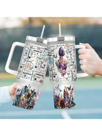 40oz Stainless Steel Insulated Car Cup: Hope, Faith, Love Themed Tumbler - Perfect Holiday and Birthday Gift!