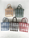 Stylish and Versatile: Transparent Dual Color Plastic Medium Weaving Bag