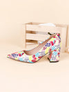 Vibrant Pointed-Toe High Heels with Chunky Heel - Euramerican Style