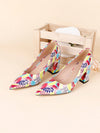 Vibrant Pointed-Toe High Heels with Chunky Heel - Euramerican Style