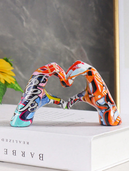 Vibrant Resin Love Gesture Ornament: Add a Pop of Color to Your Decor