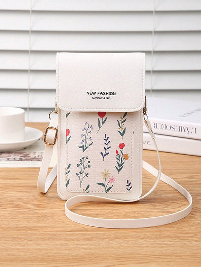 Floral Print Crossbody Bag with Touch Screen Cell Phone Wallet: Stay Fashionable and Convenient