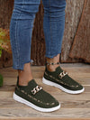 Green Goddess: Casual Sports Shoes with Gold Decoration