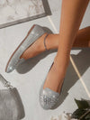 Sparkling Steps: Rhinestone-Adorned Ladies' Fashion Flat Shoes