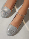 Sparkling Steps: Rhinestone-Adorned Ladies' Fashion Flat Shoes