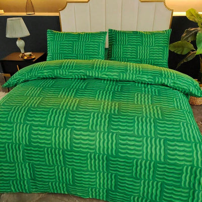 3 Piece Green Dacron Bedding Set - Ultrafine Fiber, Fade Resistant, Easy to Manage - Perfect for All Seasons(1*Duvet Cover   2*Pillowcases, Without Core)