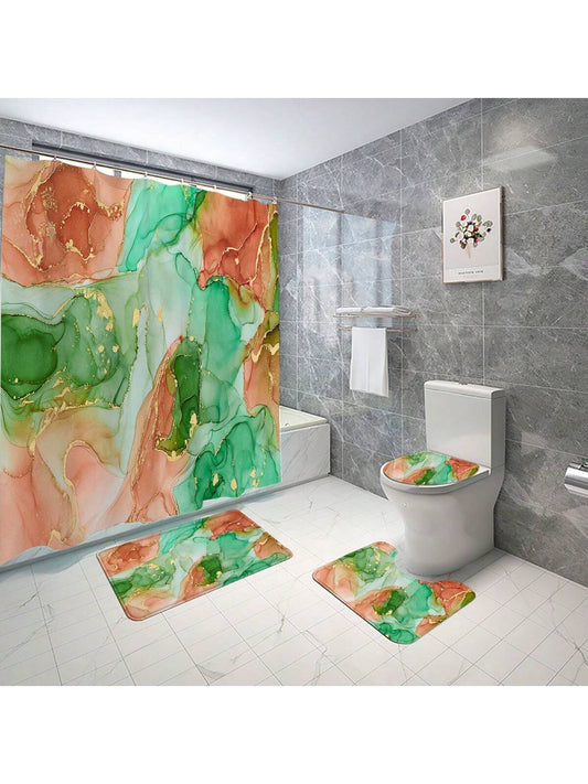 Elevate your bathroom decor with the Artistic Elegance set. Includes a printed <a href="https://canaryhouze.com/collections/shower-curtain" target="_blank" rel="noopener">shower curtain</a> and matching floor mat for a cohesive look. The water-resistant materials ensure durability while adding a touch of sophistication to your space.