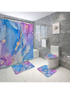 Artistic Elegance: Printed Shower Curtain and Floor Mat 4pcs Set
