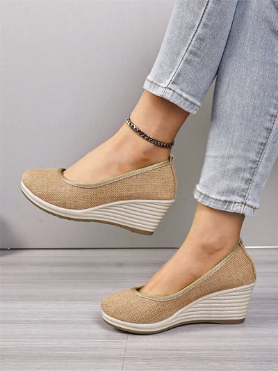 Chic Bohemian Yellow Platform Wedges