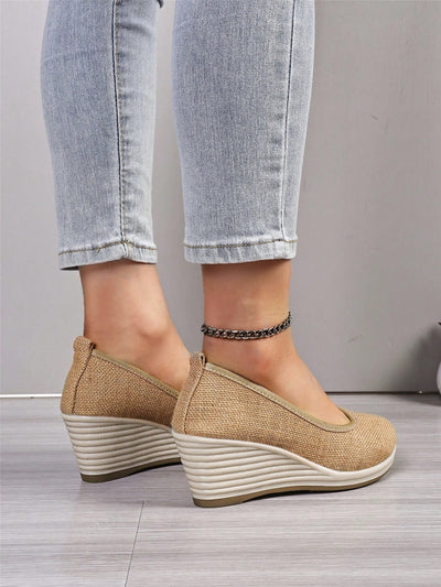 Chic Bohemian Yellow Platform Wedges