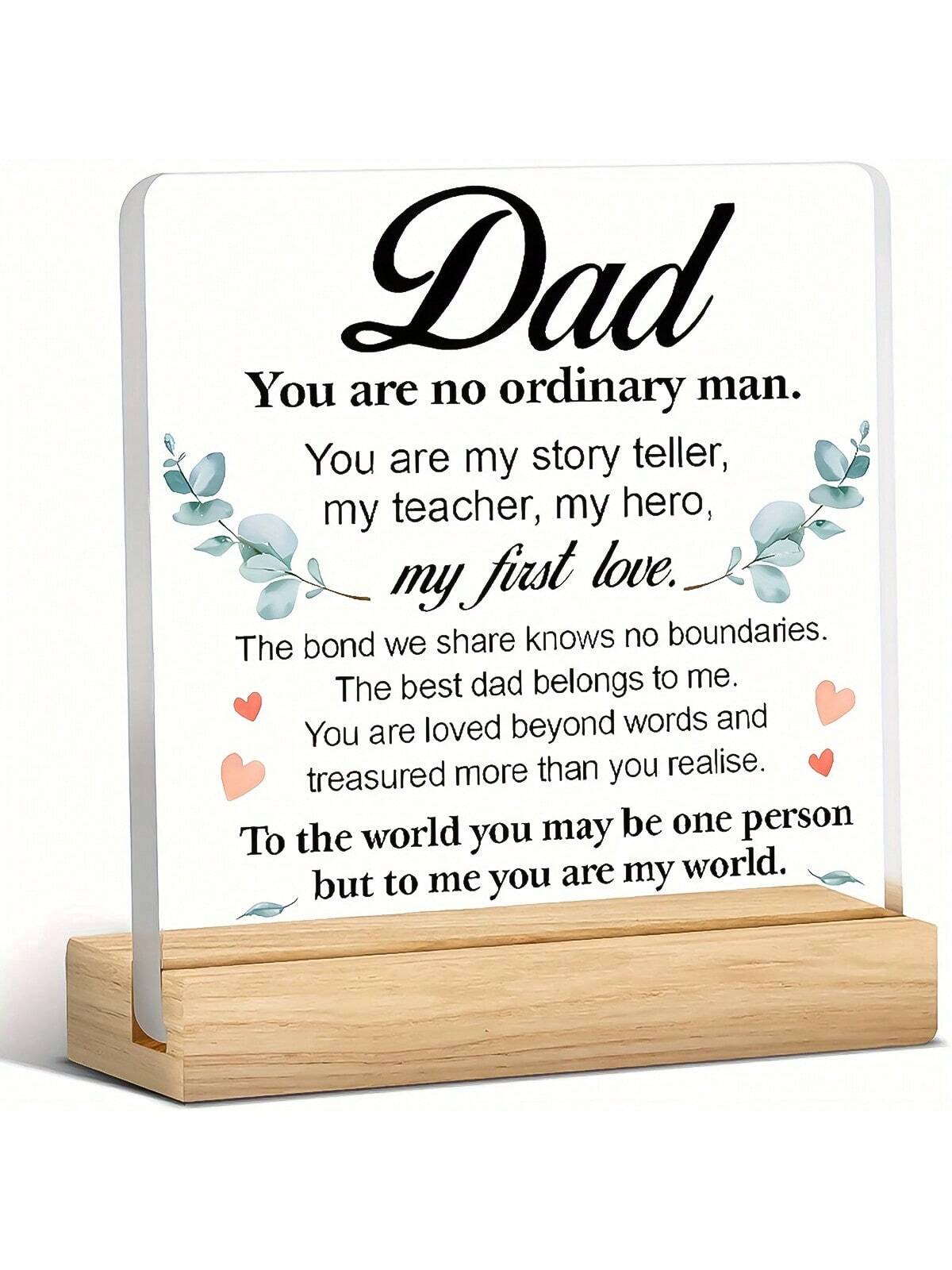 Celebrate your relationship with Dad with this beautifully crafted desk decoration. Made from high-quality acrylic, it features a heartfelt message and a sleek design to show your love. Perfect for Father's Day, birthdays, or any special occasion. Show Dad he's the Best Dad ever with this thoughtful <a href="https://canaryhouze.com/collections/acrylic-plaque" target="_blank" rel="noopener">gift</a>.