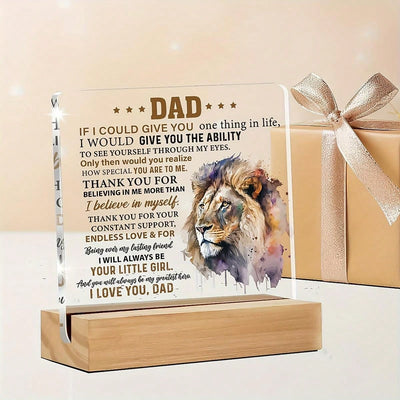 I Love You Dad Acrylic Desk Decorator: Perfect Gift for Father's Day or Birthday