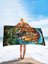 Leopard Print Glass Window Beach Towel: Ultra Absorbent Towel for Summer Fun