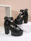 Strut in Style with Women's High Heel Platform Roman Sandals - Summer's Trendiest Shoes