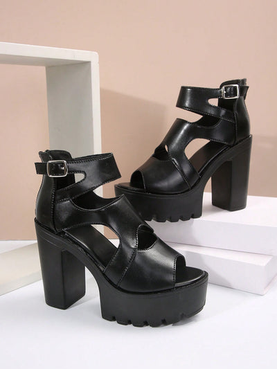 Strut in Style with Women's High Heel Platform Roman Sandals - Summer's Trendiest Shoes