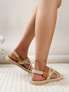 Multicolor Rainbow Flat Summer Sandals: Stylish Mule Style with Weaved Bottom for Comfort and Easy Slip-On Wrap Toe