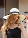 Sun-Kissed Elegance: Milk White Wide Brim Sun Hat with Bowknot Decoration