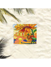 Sunflower Oasis: Cartoon Printed Beach Towel for Ultimate Sun Protection and Style