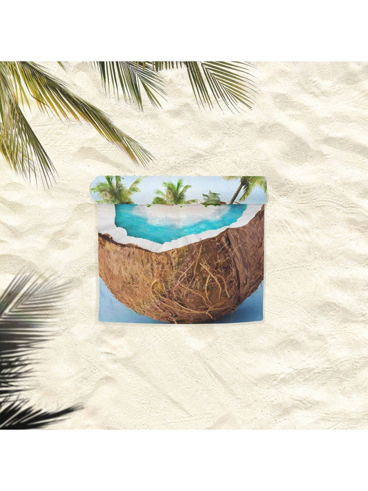 Sun, Sand, and Fun: Cartoon Coconut Tree Beach Towel for Men and Women