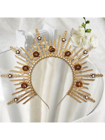 Goddess Crown Headband: Enchanting Metal Headpiece for Halloween Cosplay & Costume Parties