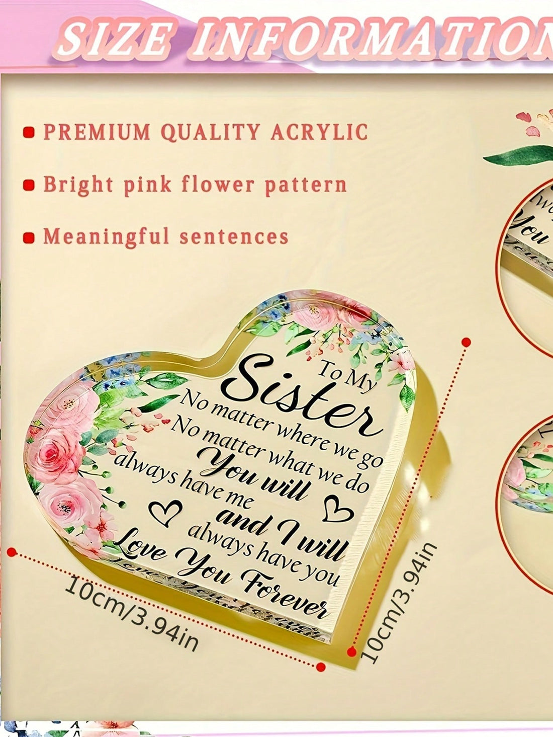 Bring sunshine and sisterhood into your best friend's life with this cute acrylic sunflower plaque. A perfect gift to celebrate your bond, this plaque will brighten up any space and remind her of your special friendship. A thoughtful and unique present that will make her smile every day!