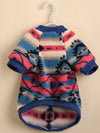 Cozy Canine Chic: Striped Plush Hoodie Pet Sweater for Winter