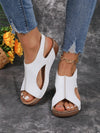 Women's Fashionable White Hollow-Out Wedges: Summer Casual Sandals