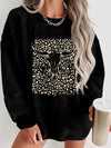 Leopard & Bull Head Print Sweatshirt: Cozy and Stylish!