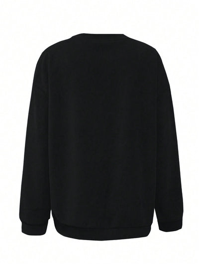 Comfort and Style: Women's Round Neck Drop Shoulder Sweatshirt