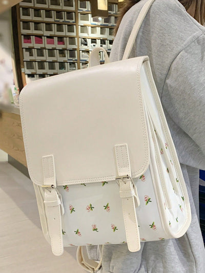 Stylish Floral Backpack for School, Travel, and Outings - Large Capacity, Laptop Compartment