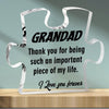 Personalized Acrylic Puzzle Plaque – Heartfelt Gift for Grandpa from Grandson/Granddaughter